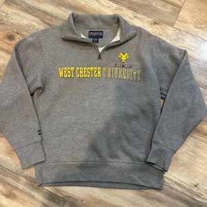 JanSport West Chester University Rams Sweatshirt Small Gray 1/4 Zip Crewneck
